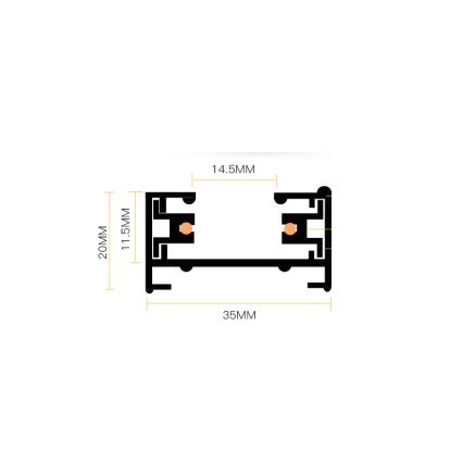 1-vaiheinen kiskojärjestelmä 1 m valkoinen