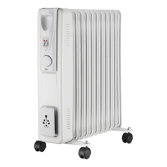11-levyinen öljytäytteinen patteri, tehot 1000/1500/2500 W, 230 V