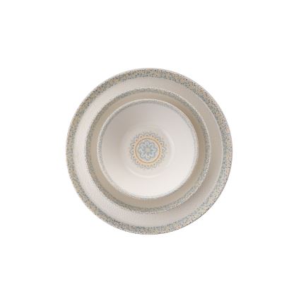 12-osainen ruokailusarja, vihreä/posliini