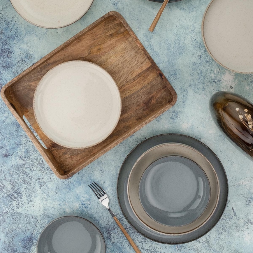 16-osainen astiasarja harmaa/beige/posliini