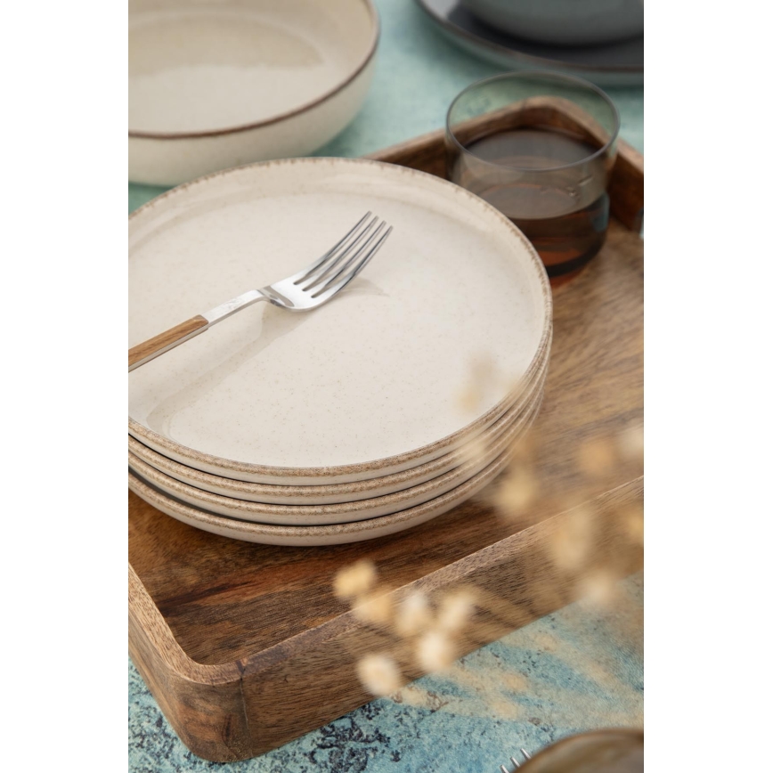 16-osainen astiasarja harmaa/beige/posliini