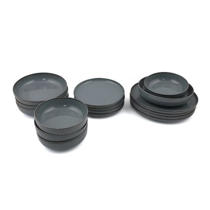 16-osainen ruokailusarja, harmaa/posliini