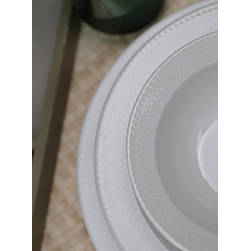 18-osainen astiasto, valkoinen/posliini