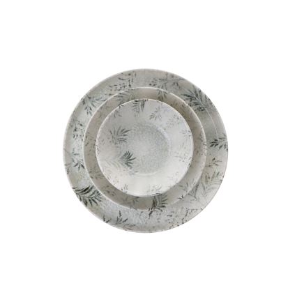 18-osainen ruokailusetti, harmaa/posliini