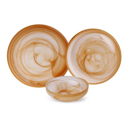 18-osainen ruokailusetti, oranssi/lasia