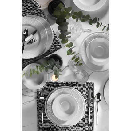 18-osainen ruokailusetti, valkoinen/posliini