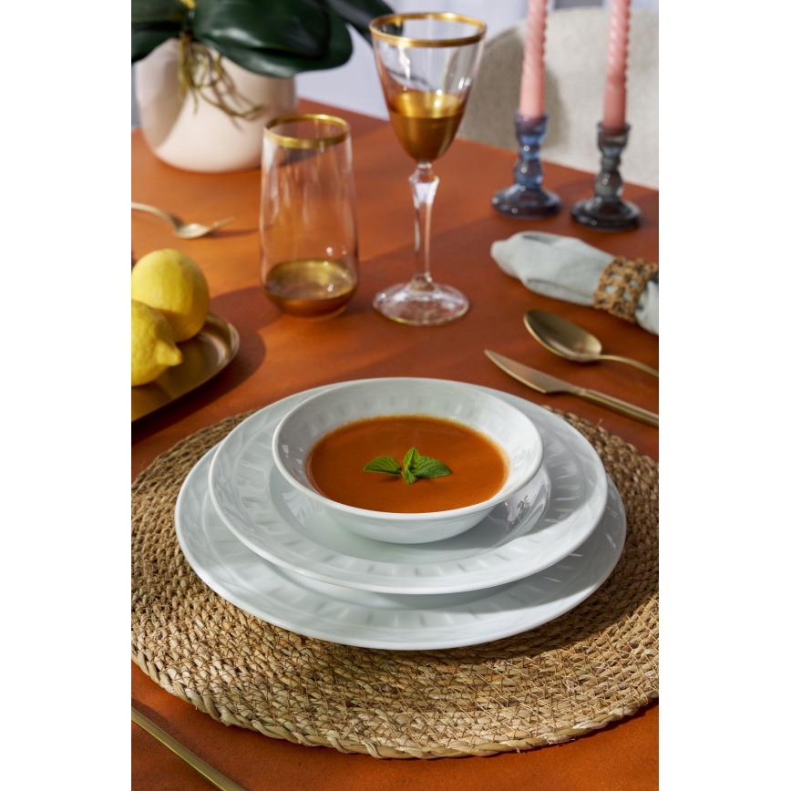 18-osainen ruokailusetti valkoinen/posliini