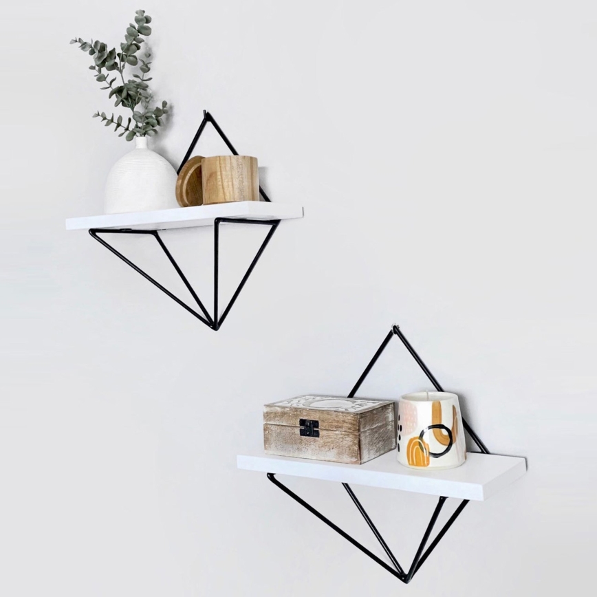 2 kpl DIA-hyllyjä, valkoinen/musta