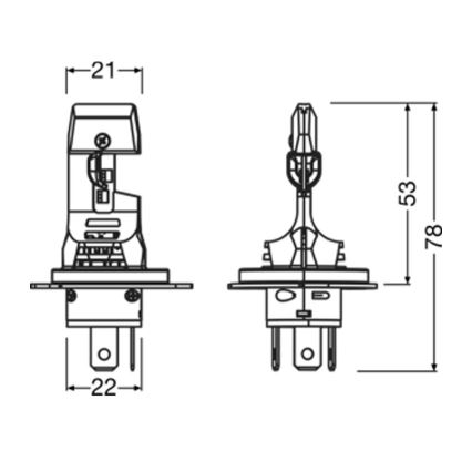 2 kpl LED-ajovalopolttimoa NIGHT BREAKER SPEED H4 P43T/14W/12V 6000K - Osram
