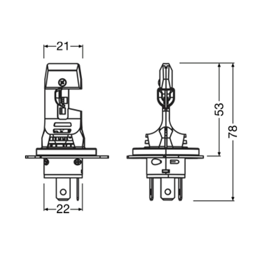 2 kpl LED-ajovalopolttimoa NIGHT BREAKER SPEED H4 P43T/14W/12V 6000K - Osram
