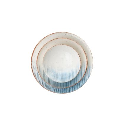 24 kpl posliininen ruokailusetti valkoinen/sininen