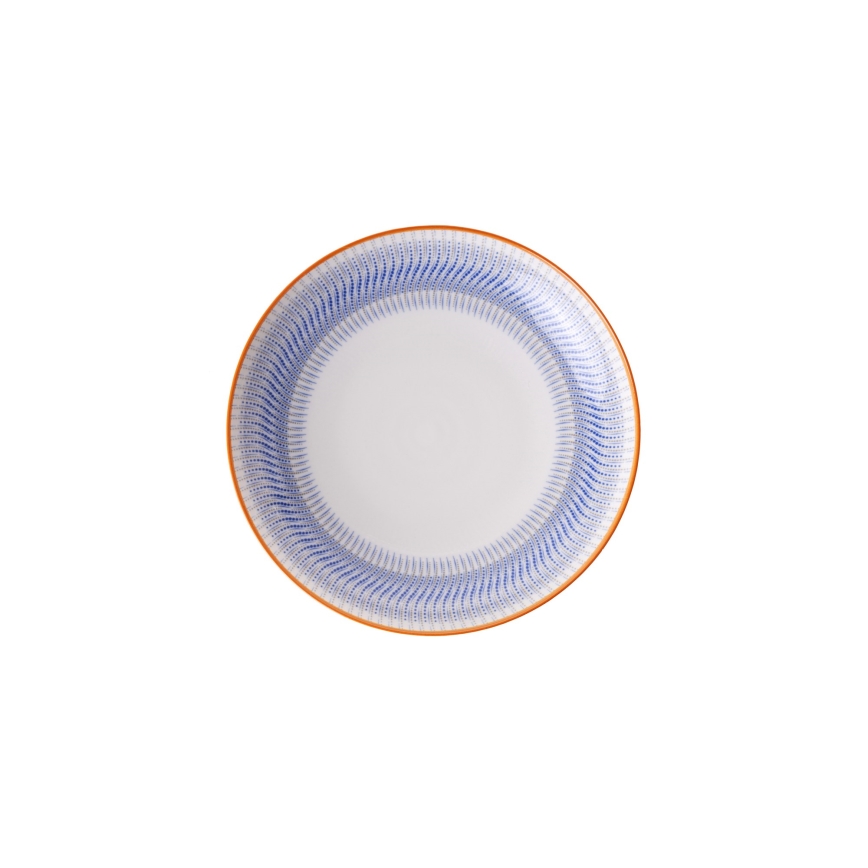 24-osainen astiasetti sininen/oranssi/posliini