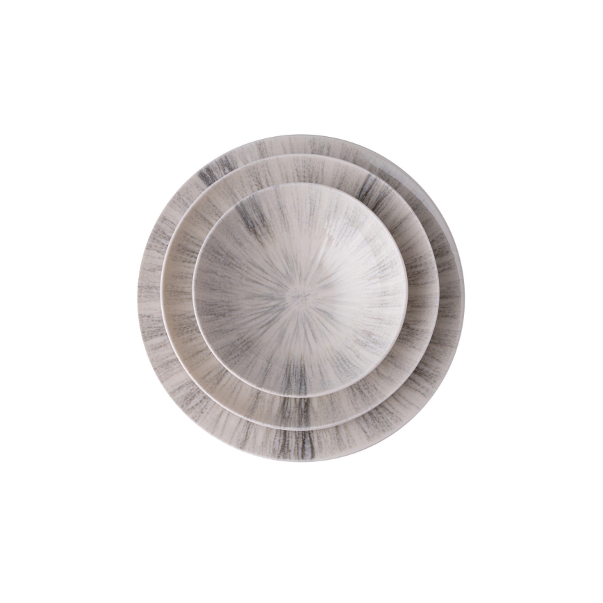 24-osainen astiasto, harmaa/posliini