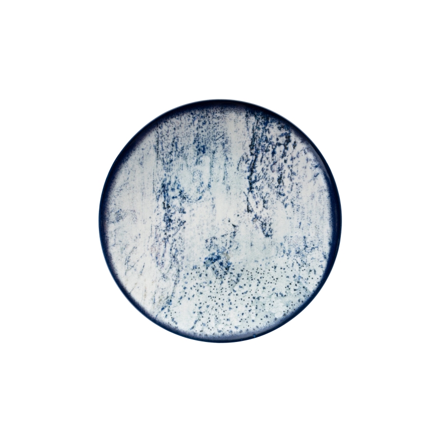 24-osainen astiasto, sininen/posliini