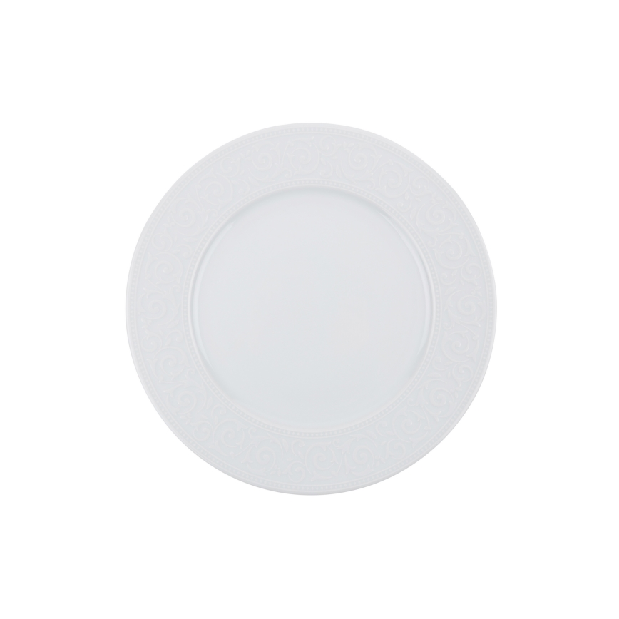 24-osainen astiasto, valkoinen/posliini