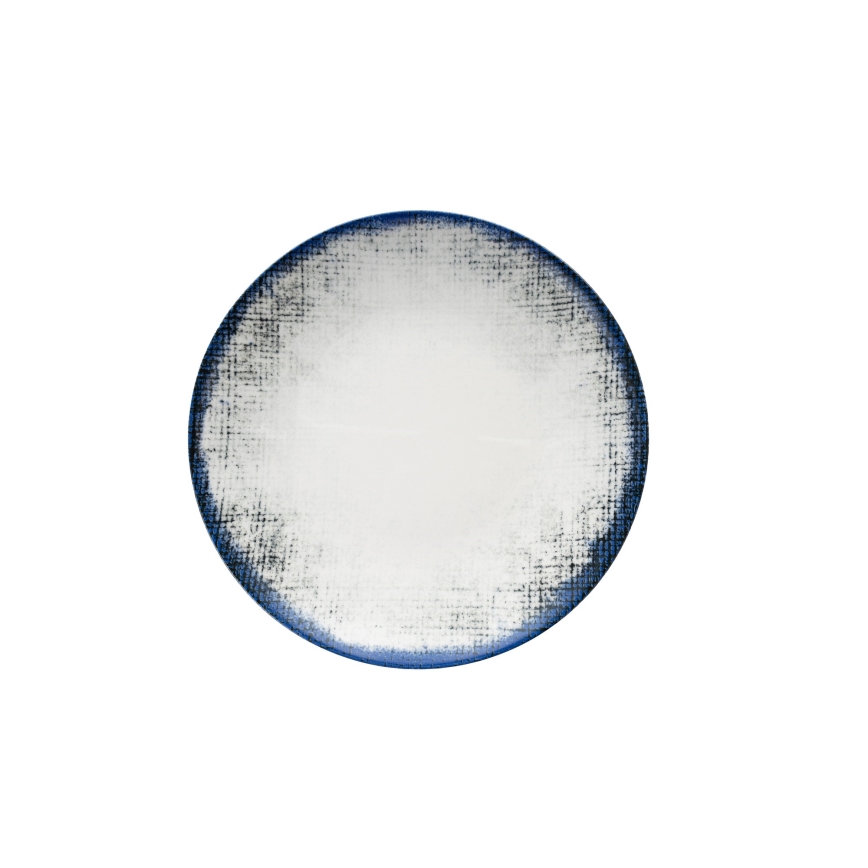 24-osainen astiasto, valkoinen/sininen, posliini