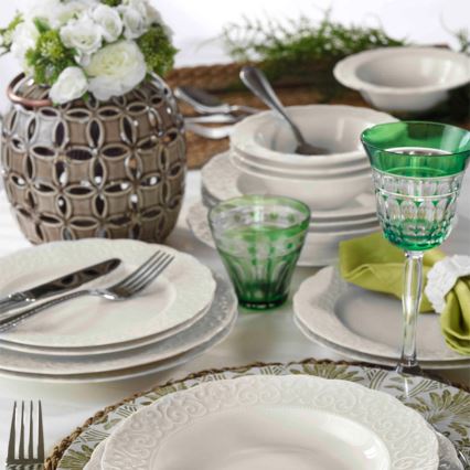 24-osainen ateriasetti valkoinen/posliini