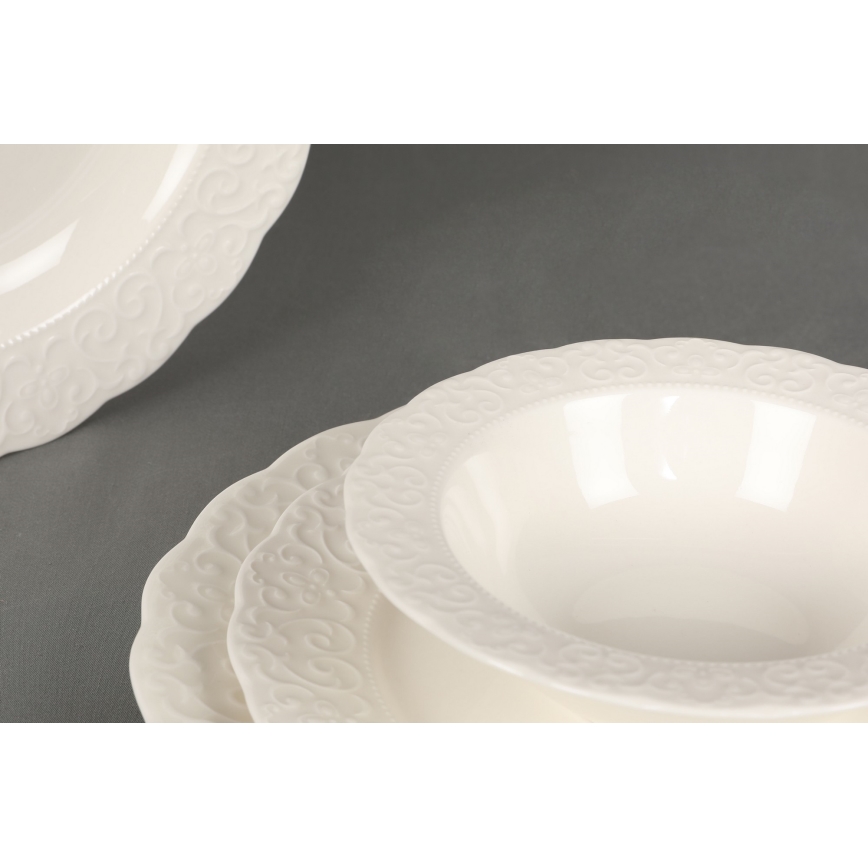 24-osainen ateriasetti valkoinen/posliini