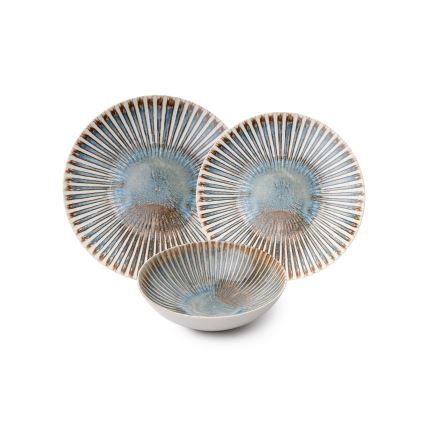 24-osainen monivärinen posliininen ruokailusarja