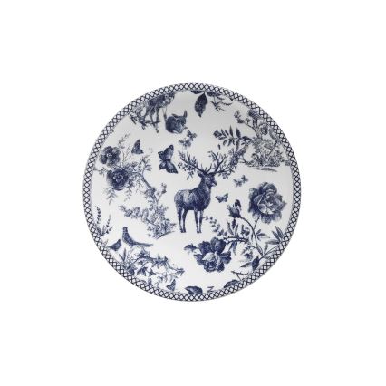 24-osainen posliininen astiasto, valkoinen/sininen