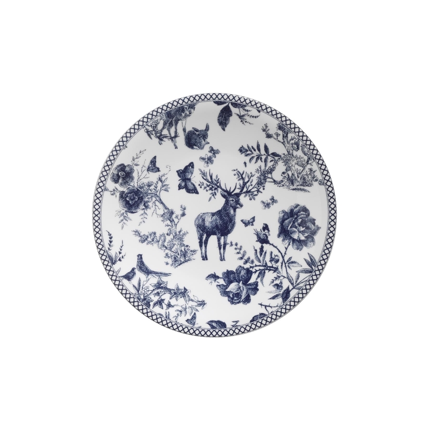 24-osainen posliininen astiasto, valkoinen/sininen