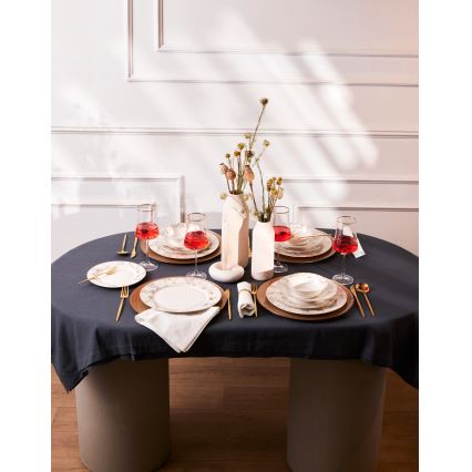 24-osainen posliininen ruokailusarja, valkoinen/harmaa