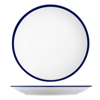 24-osainen posliininen ruokailusarja, valkoinen/sininen