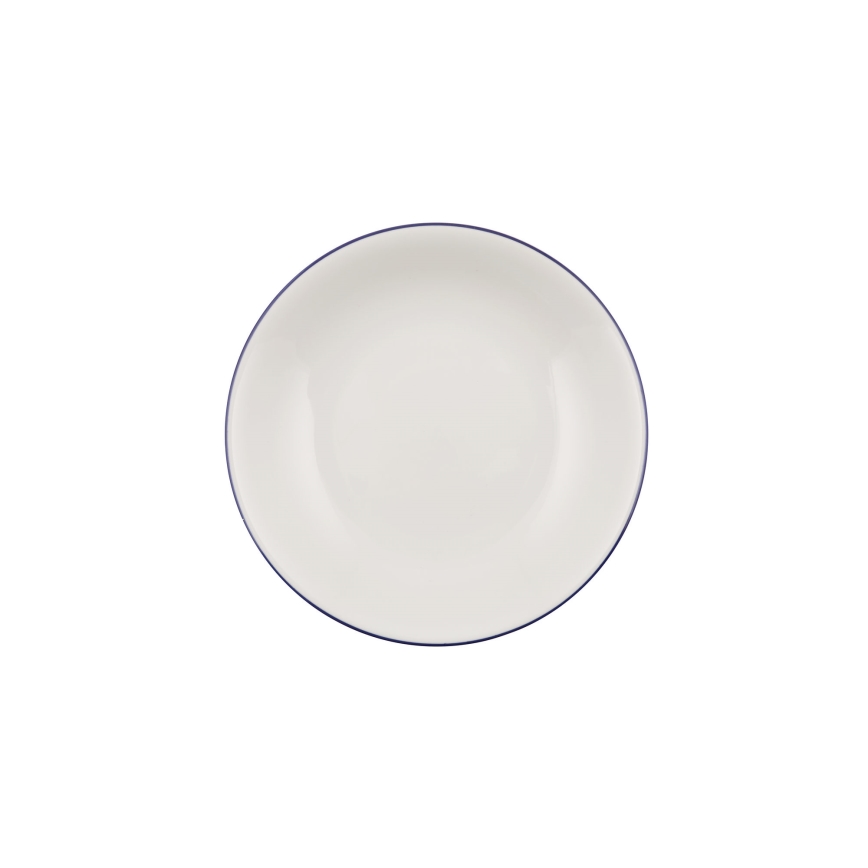 24-osainen posliininen ruokailusarja, valkoinen/sininen