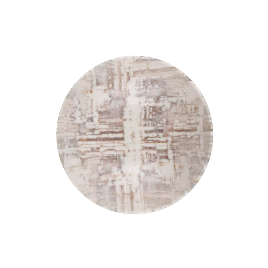 24-osainen posliininen ruokailusetti, ruskea/valkoinen