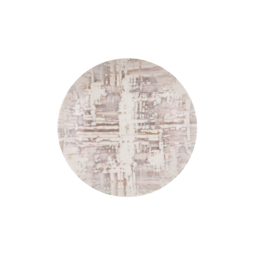 24-osainen posliininen ruokailusetti, ruskea/valkoinen