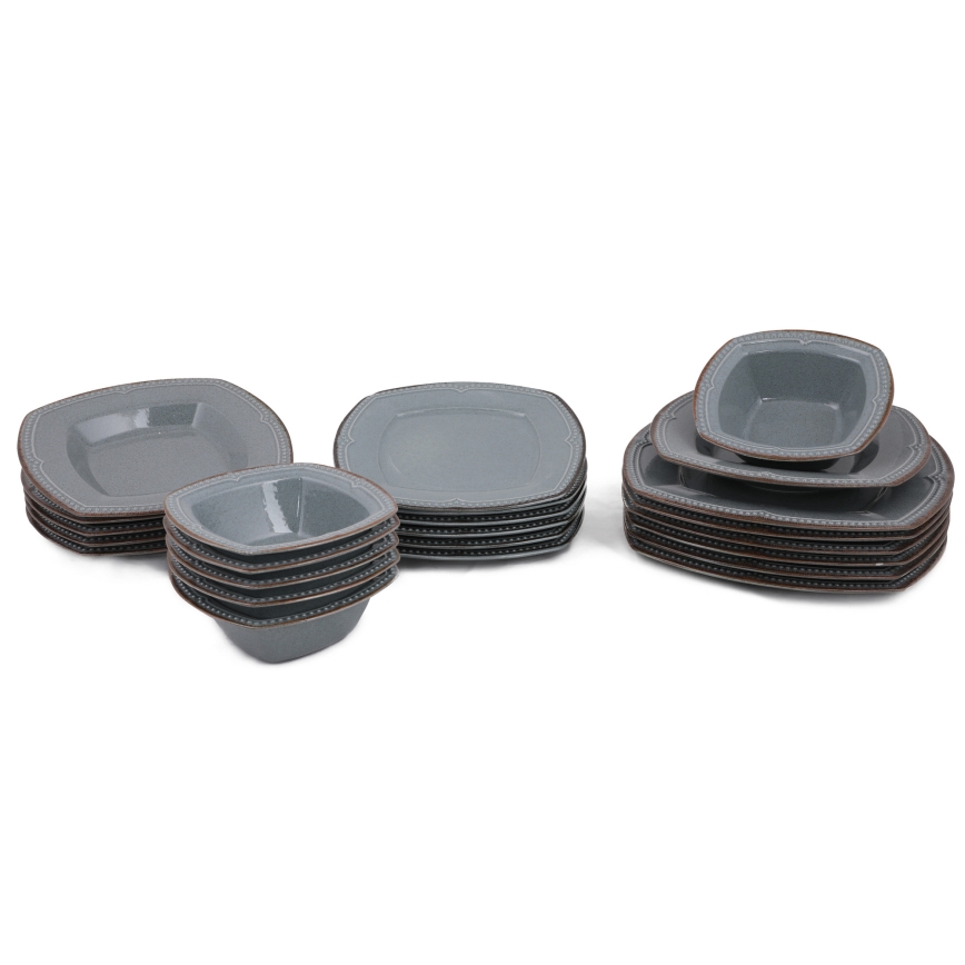 24-osainen posliininen ruokailusetti, sininen