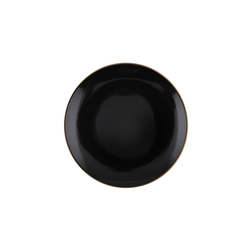 24-osainen ruokailusarja – musta/kulta, kivitavara