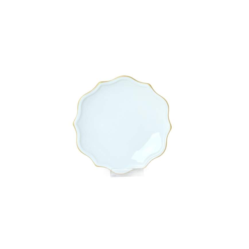 24-osainen ruokailusarja, valkoinen/kultainen/kivitavara