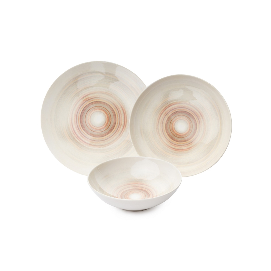 24-osainen ruokailusetti, beige/posliini