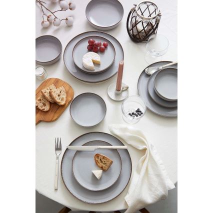 24-osainen ruokailusetti harmaa/posliini