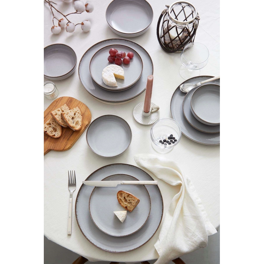 24-osainen ruokailusetti harmaa/posliini