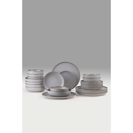 24-osainen ruokailusetti harmaa/posliini