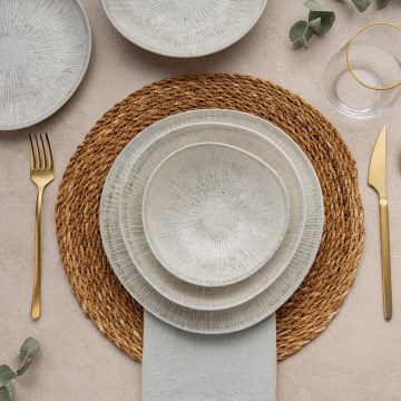 24-osainen ruokailusetti, harmaa/posliini