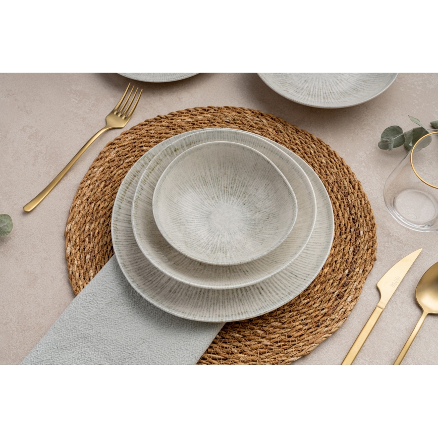 24-osainen ruokailusetti, harmaa/posliini