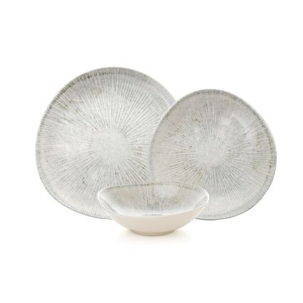 24-osainen ruokailusetti, harmaa/posliini