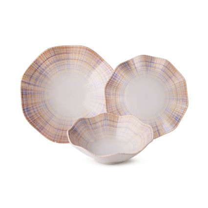 24-osainen ruokailusetti, oranssi/posliini