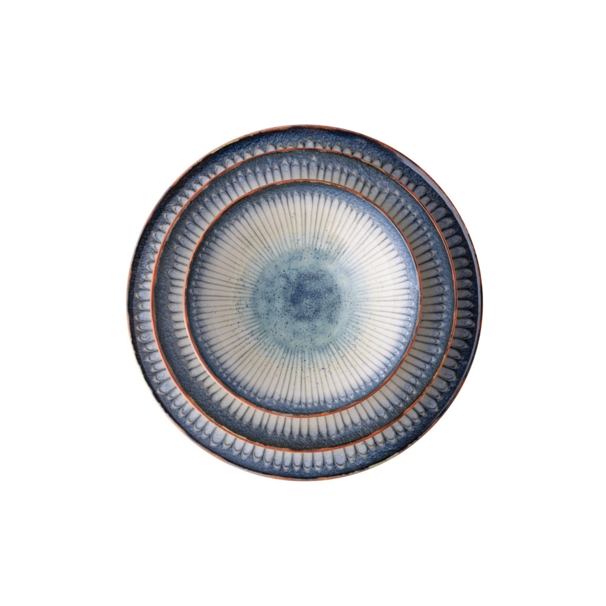 24-osainen ruokailusetti, sininen/posliini