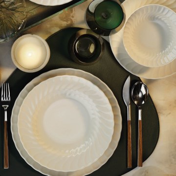 24-osainen ruokailusetti valkoinen/posliini