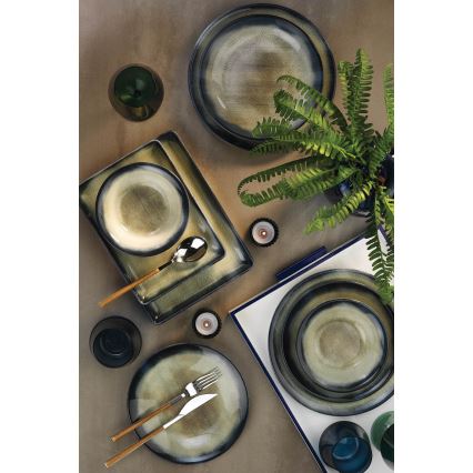 26-osainen posliiniastiasto, sininen/ruskea