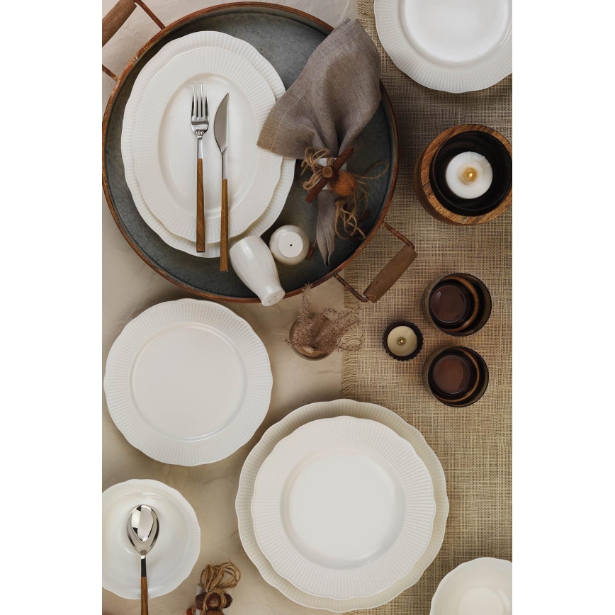 26-osainen posliininen ruokailusarja, valkoinen