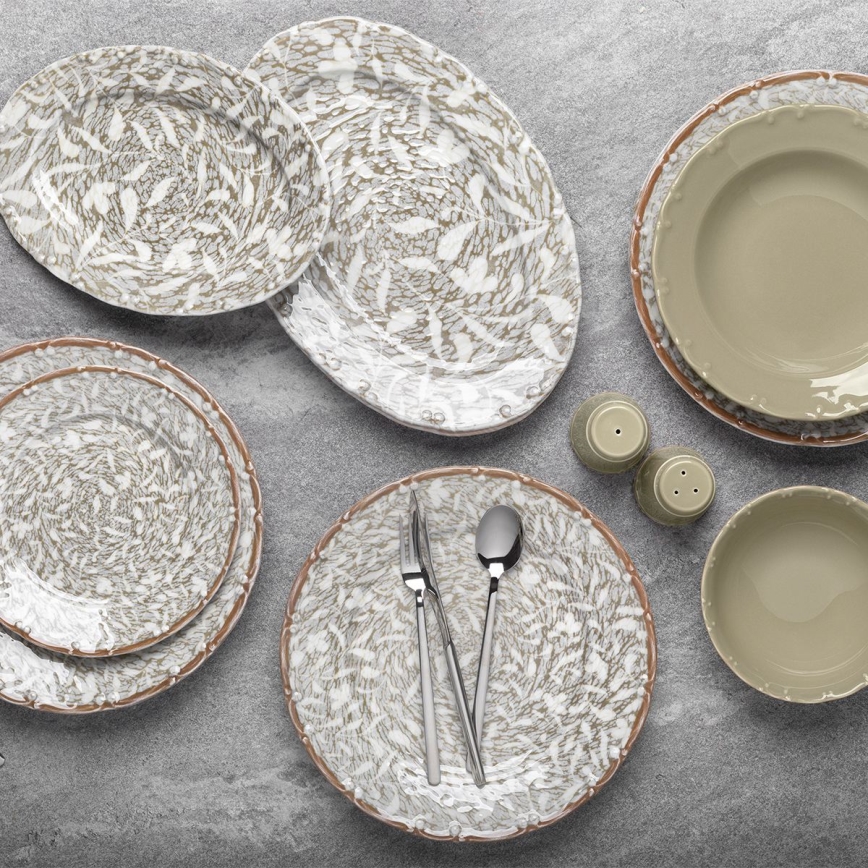 29-osainen ruokailusarja ruskea/vihreä/posliini