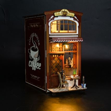 2Kids Toys - 3D-palapeli LED-kirjanpidike Kahvila 2xAAA