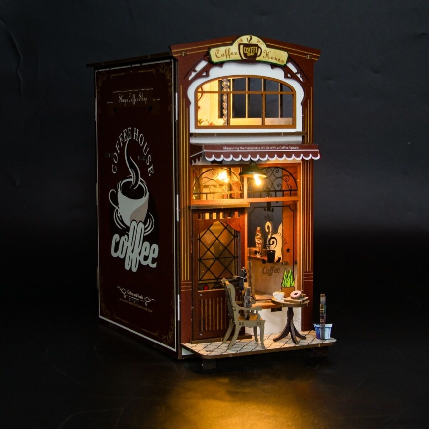 2Kids Toys - 3D-palapeli LED-kirjanpidike Kahvila 2xAAA