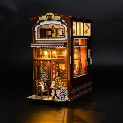 2Kids Toys - 3D-palapeli LED-kirjanpidike Kahvila 2xAAA