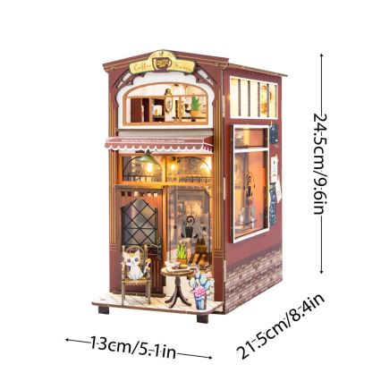 2Kids Toys - 3D-palapeli LED-kirjanpidike Kahvila 2xAAA